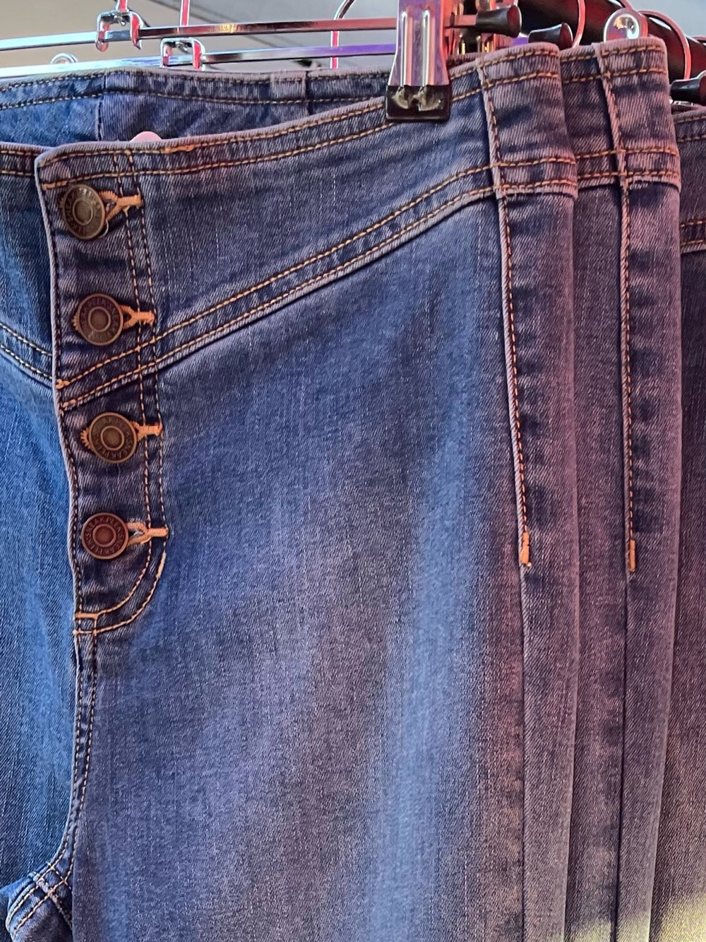 High Rise Button Fly Flare Jeans - Picture 4 of 4